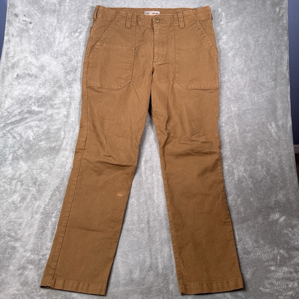 5.11 Tactical Alliance Pants Men 38x32 Brown Slim Fit Chino Workwear 74462
